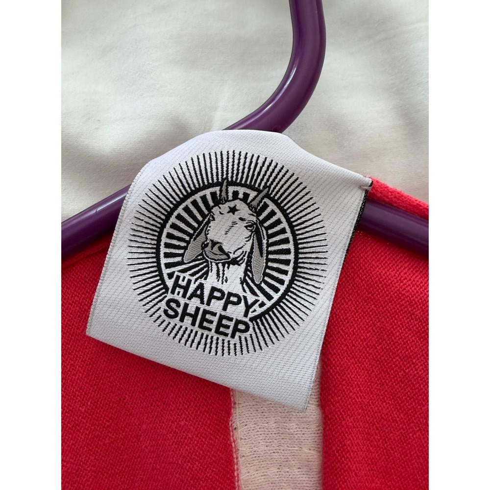 Happy Sheep Red White Striped Sequin Cotton Sweater Italian Design Women medium - Picture 5 of 9